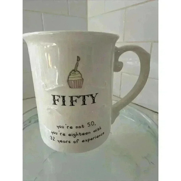 You're Not 50 Ceramic Coffee Tea Cup Birthday Grasslands Road Mug NICE - Picture 2 of 12